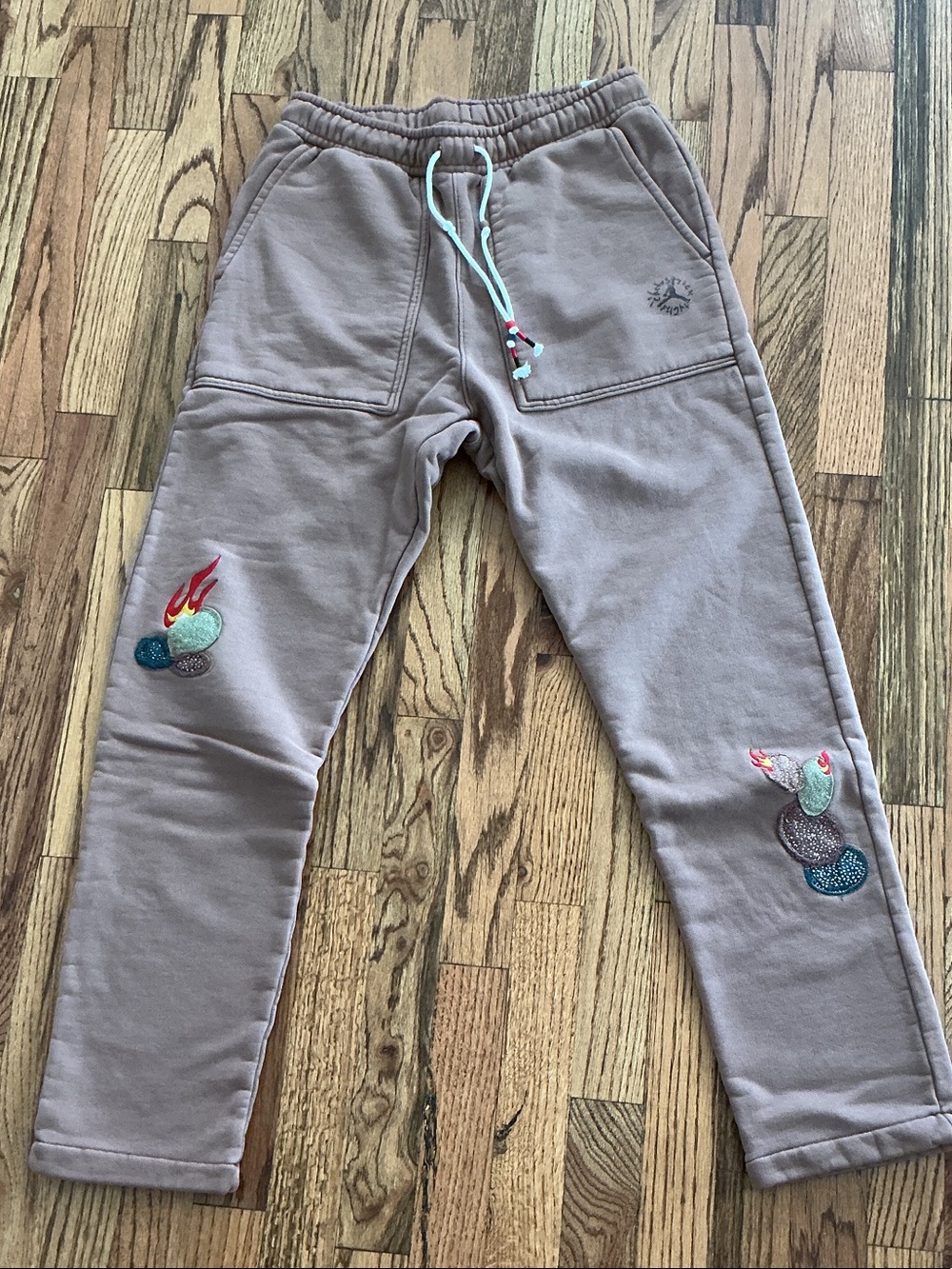 Unisex Taupe Embroidered Cactus Jack/Jordan Jogger Pants